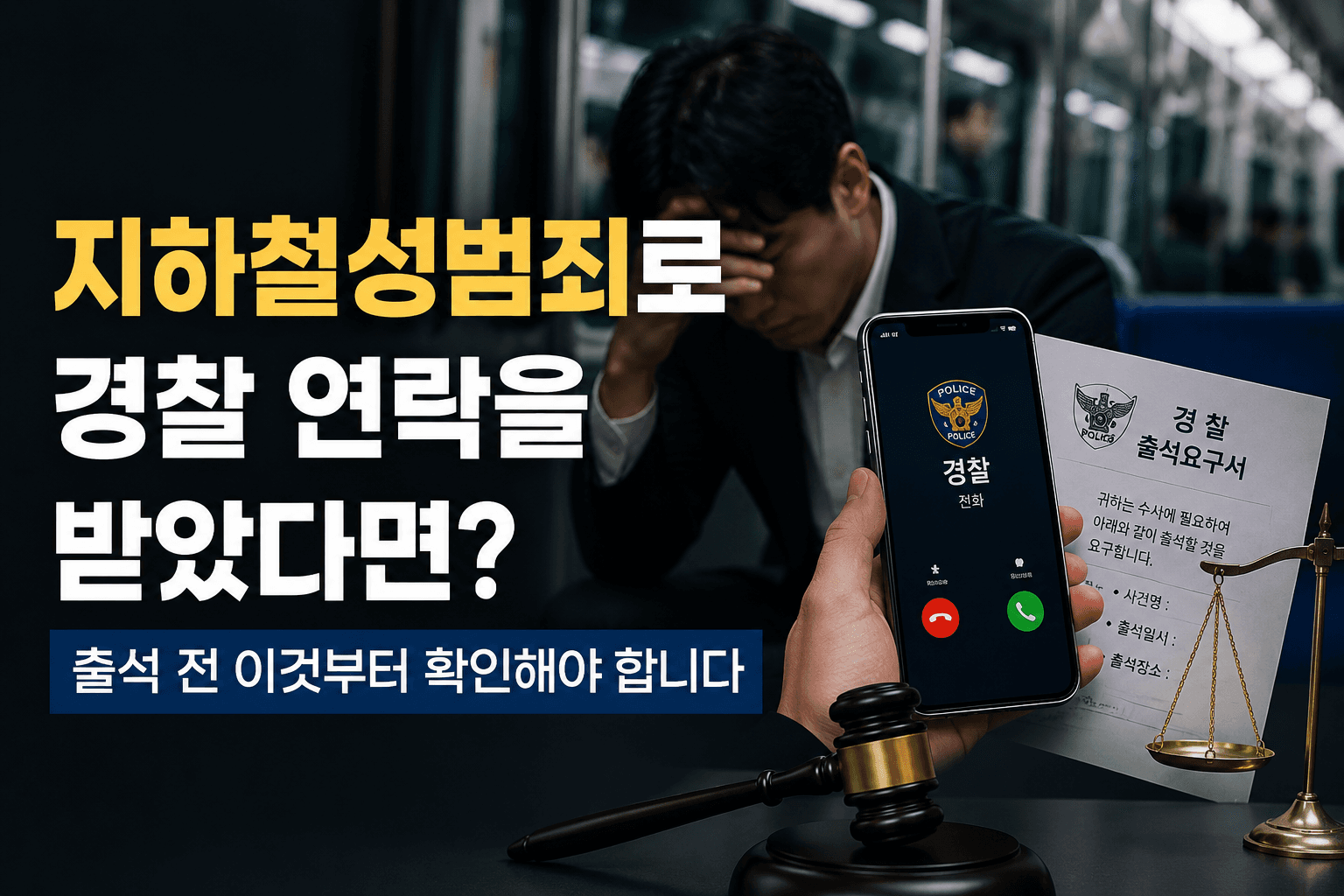 지하철성범죄 경찰 연락을 받았다면? 조사 전 확인해야 할 사항