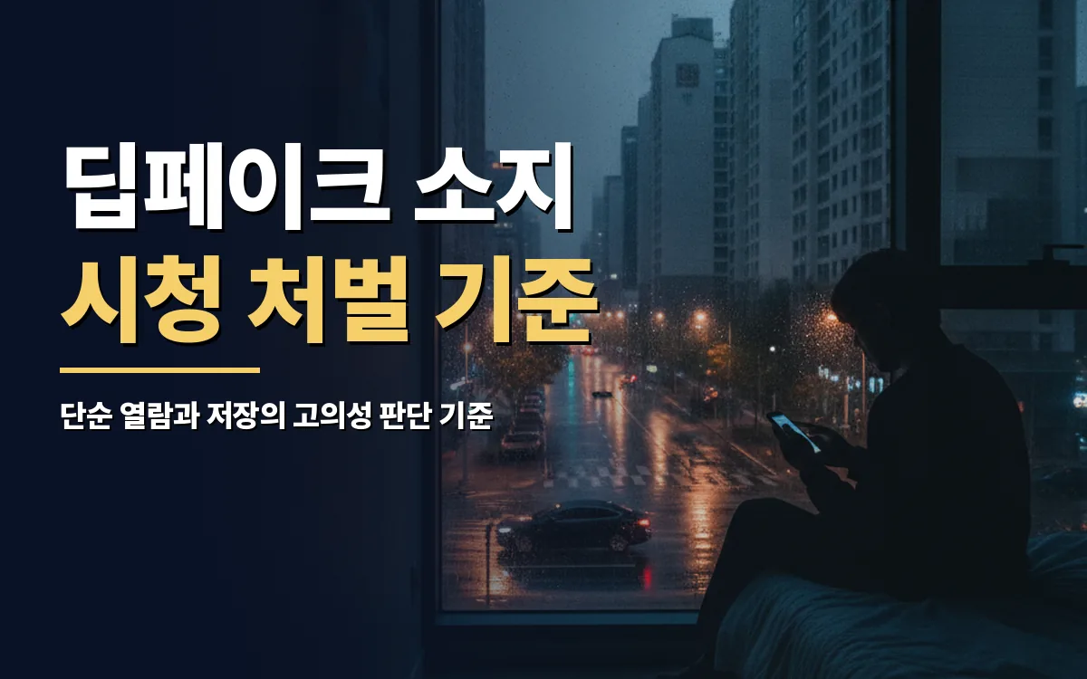 딥페이크 소지 시청 처벌 기준과 단순 열람의 법적 쟁점