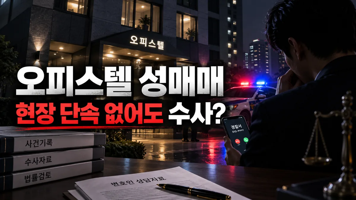 오피스텔 성매매, 현장에서 적발되지 않아도 수사받을 수 있을까?