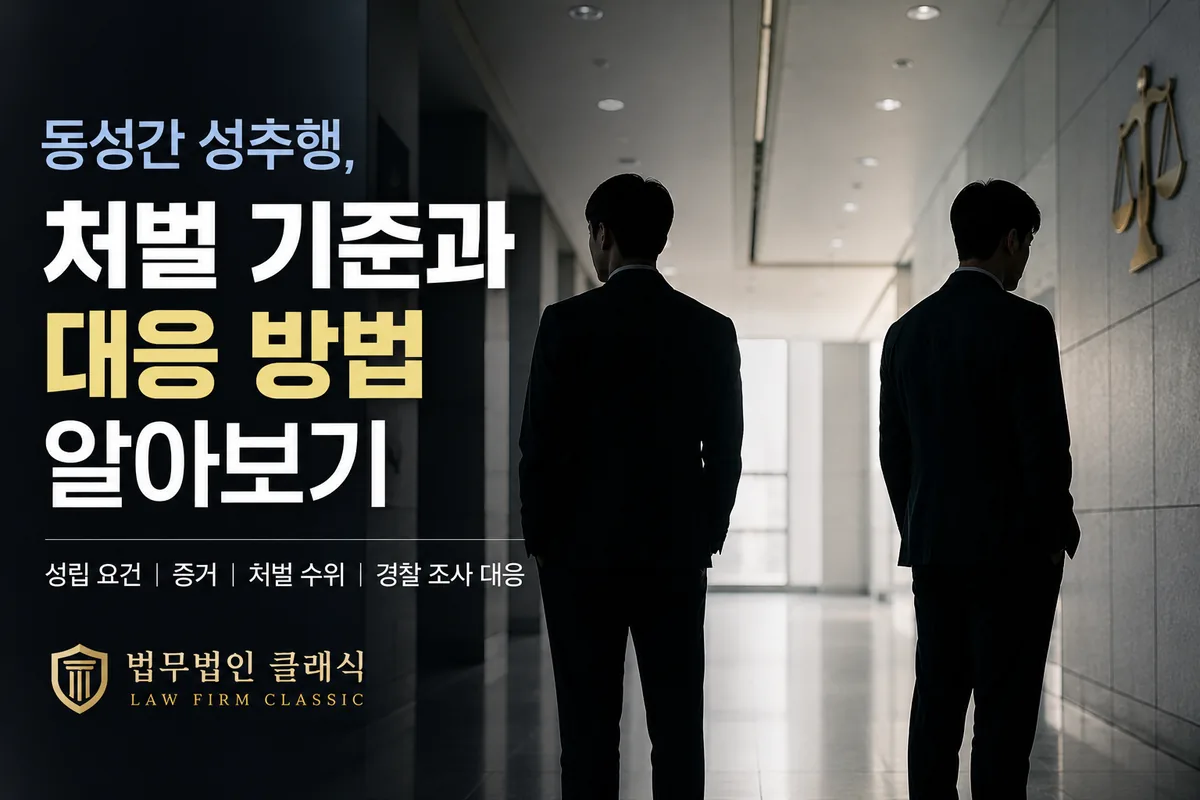 동성간성추행 성립 기준부터 경찰 조사 대응까지