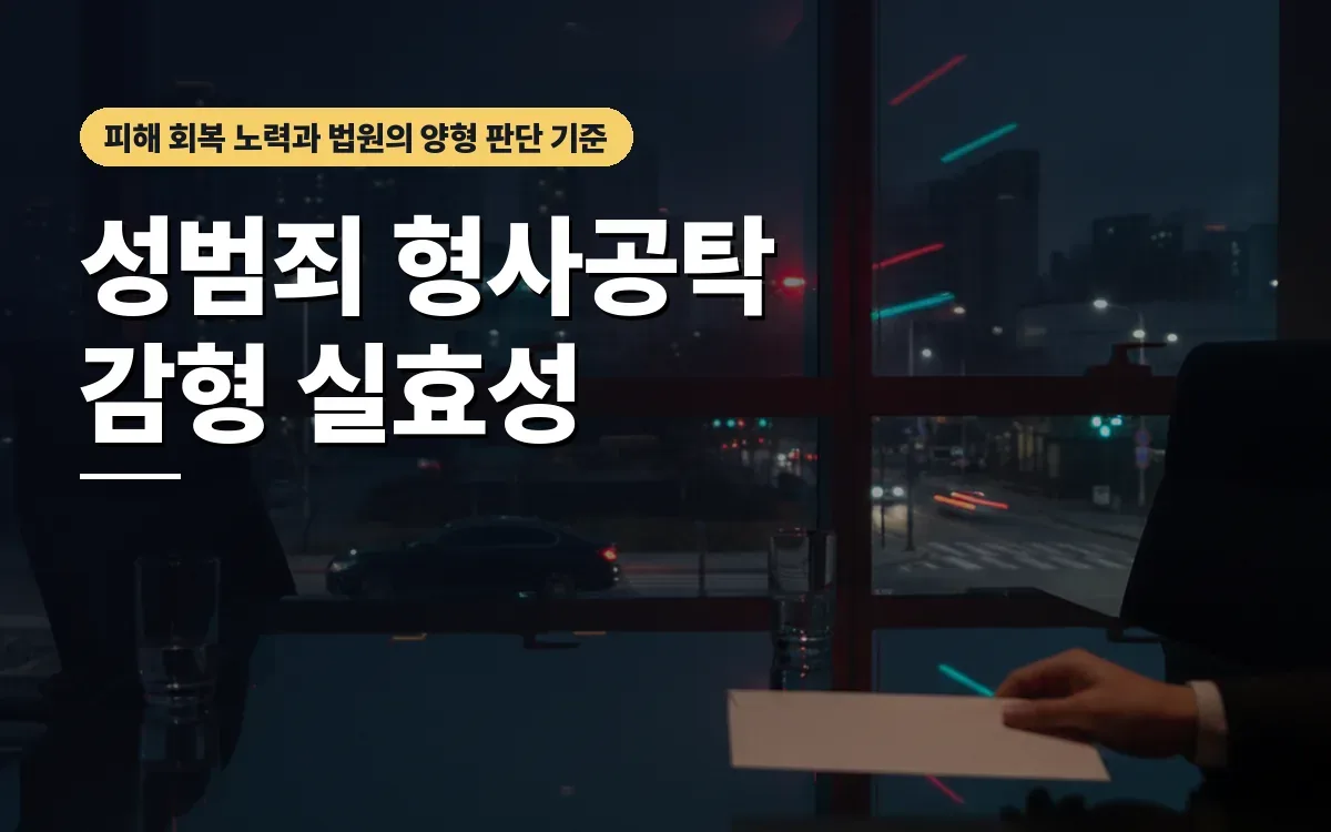 성범죄 형사공탁 감형 효과와 실효성은 어느 정도일까요