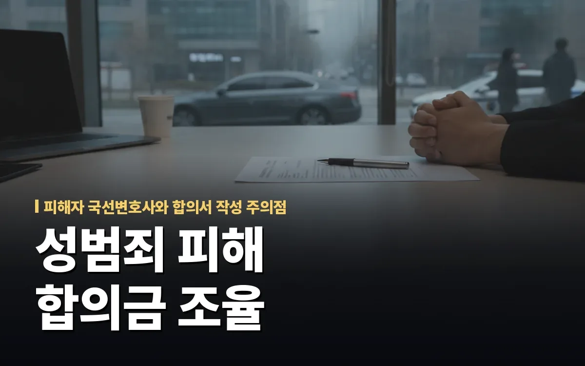 성범죄 피해자 국선변호사 배정 후 합의금 조율과 합의서 작성 고민될 때