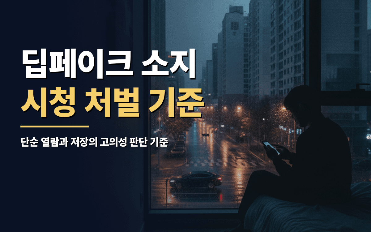 딥페이크 소지 시청 처벌 기준과 단순 열람의 법적 쟁점