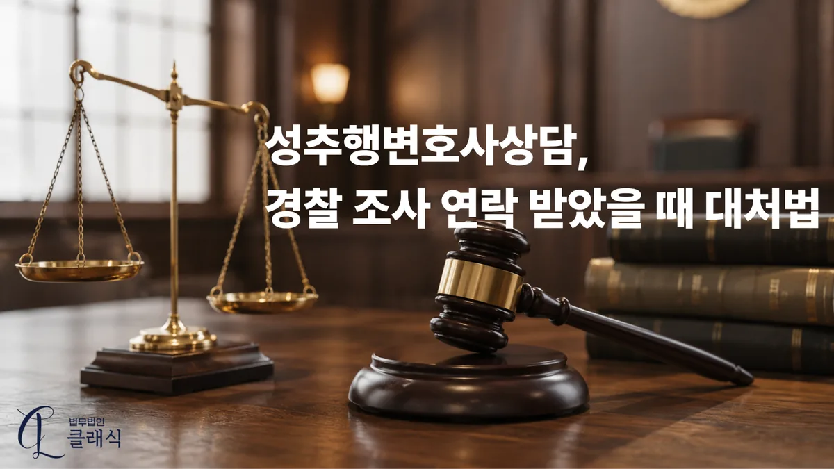 성추행변호사상담 경찰 조사 연락 받았을 때 대처법